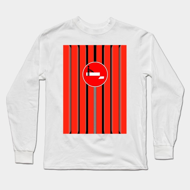 SAWN-OFF cartoon NO ENTRY in red and white Long Sleeve T-Shirt by mister-john